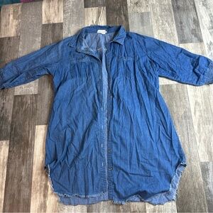 Ninexis Denim Color Shirt, Button Down, XL, Lightweight